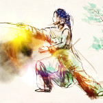 Taiji (Tai Chi). An full sized hand drawn illustration